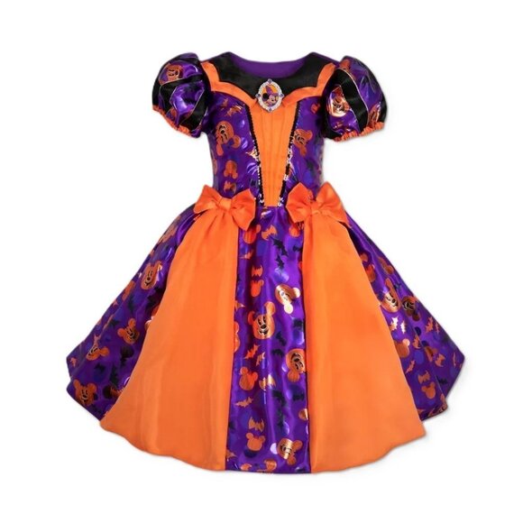 Disney Other - Disney Minnie Mouse Purple & Orange Witch Halloween Dress -- Size 9/10 Large